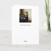 ヨハネス・ヴェルメール – ミルクメイドのはがき カード (裏面)