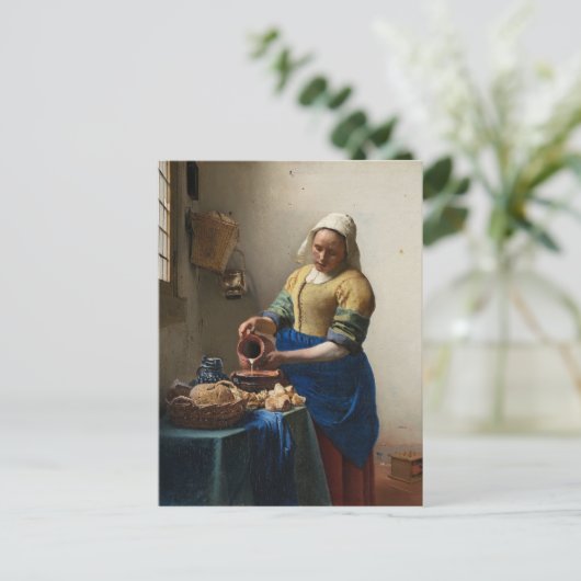 ヨハネス・ヴェルメール – ミルクメイドのはがき ポストカード (スタンド正面)