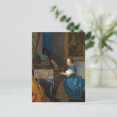 ヨハネス・ヴェルメール – レディ・アット・ア・バージナル ポストカード (スタンド正面)