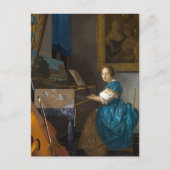 ヨハネス・ヴェルメール – レディ・アット・ア・バージナル ポストカード (正面)