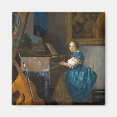 ヨハネス・ヴェルメール – レディ・アット・ア・バージナル マグネット (正面)