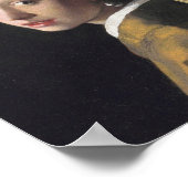 ヨハネス・ヴェルメール – 真珠のイヤリングを持つ女の子 ポスター (角)