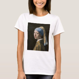 ヨハネス・ヴェルメール、真珠のイヤリングを持つ少女 Tシャツ