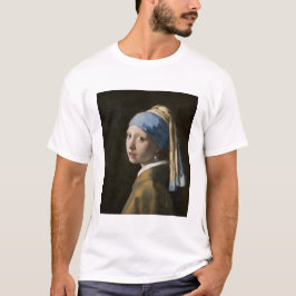 ヨハネス・ヴェルメール、真珠のイヤリングを持つ少女 Tシャツ