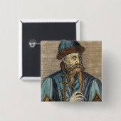 ヨハネスGutenberg 2のポートレート 缶バッジ (正面&裏面)