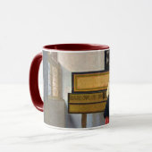 ヨハネスVermeerの音楽のレッスン(circa1663) マグカップ (正面左)