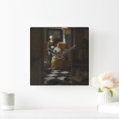 ヨハネスVermeer著ラブレター スクエア壁時計 (ホーム)