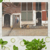 ヨハネスVermeer著小さい通り キッチンタオル (折り畳み)