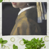 ヨハネスVermeer著真珠のイヤリングを持つ女の子 キッチンタオル (折り畳み)