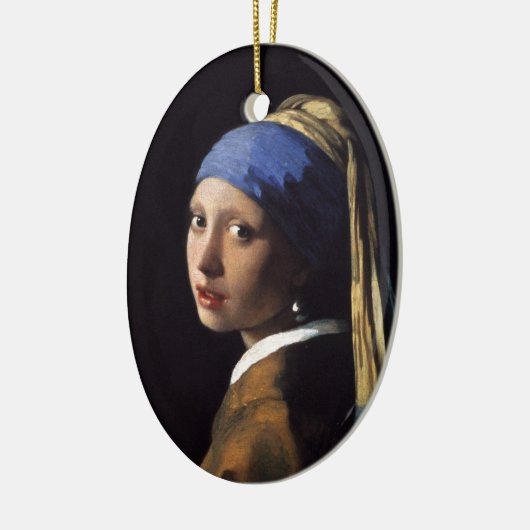 ヨハネスVermeer著真珠のイヤリングを持つ女の子 セラミックオーナメント (左)