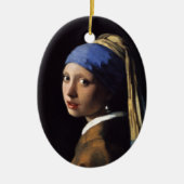 ヨハネスVermeer著真珠のイヤリングを持つ女の子 セラミックオーナメント (正面)