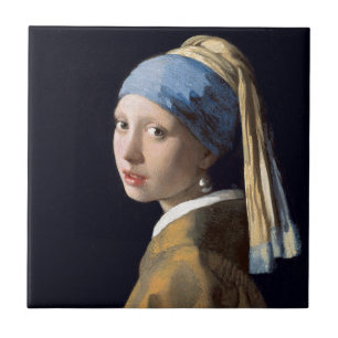ヨハネスVermeer -真珠のイヤリングを持つ女の子 タイル