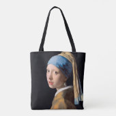 ヨハネスVERMEER -真珠のイヤリング1665年を持つ女の子 トートバッグ (裏面)