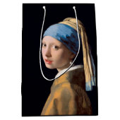 ヨハネスVERMEER -真珠のイヤリング1665年を持つ女の子 ミディアムペーパーバッグ (正面)