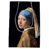 ヨハネスVERMEER -真珠のイヤリング1665年を持つ女の子 ミディアムペーパーバッグ (裏面)