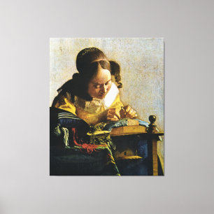 ヨハネスVermeer Lacemaker (1670年頃) キャンバスプリント