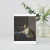 ヨハネ書ス・フェルメールによるレディの手紙 ポストカード (スタンド正面)