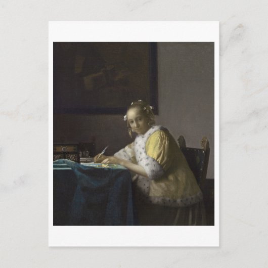 ヨハネ書ス・フェルメールによるレディの手紙 ポストカード (正面)