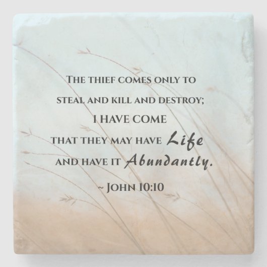 ヨハネ10:10わたしが来彼らは命を持つだろう ストーンコースター (正面)
