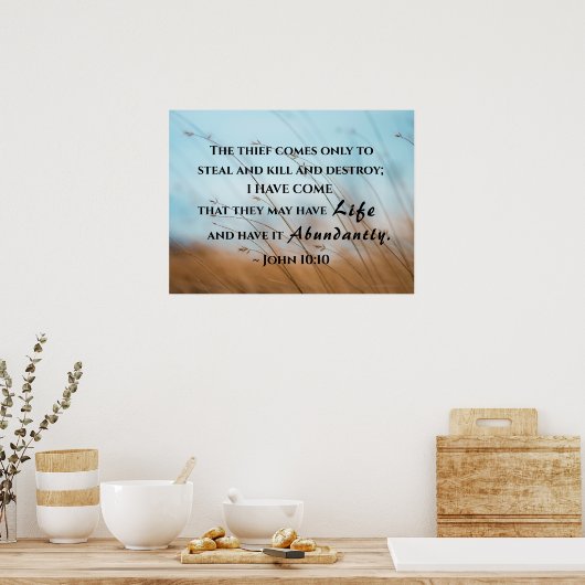 ヨハネ10:10わたしが来彼らは命を持つだろう ポスター (キッチン)