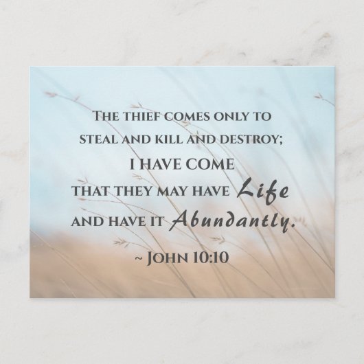 ヨハネ10:10わたしが来彼らは命を持つだろう ポストカード (正面)