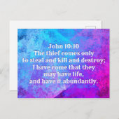 ヨハネ10:10わたしが来彼らは命を持つだろう ポストカード (正面/裏面)
