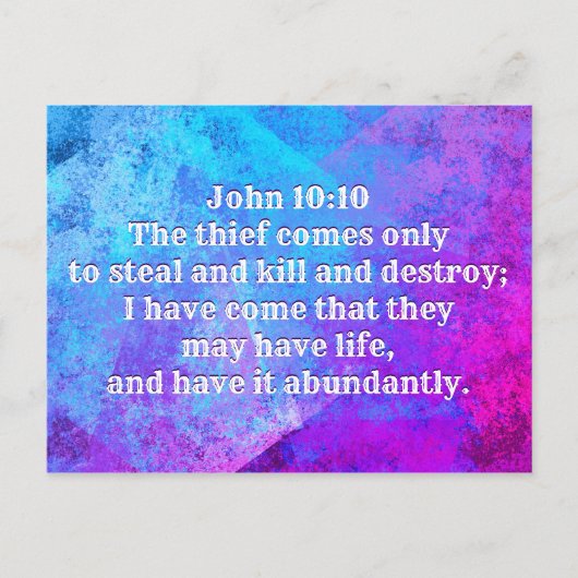 ヨハネ10:10わたしが来彼らは命を持つだろう ポストカード (正面)