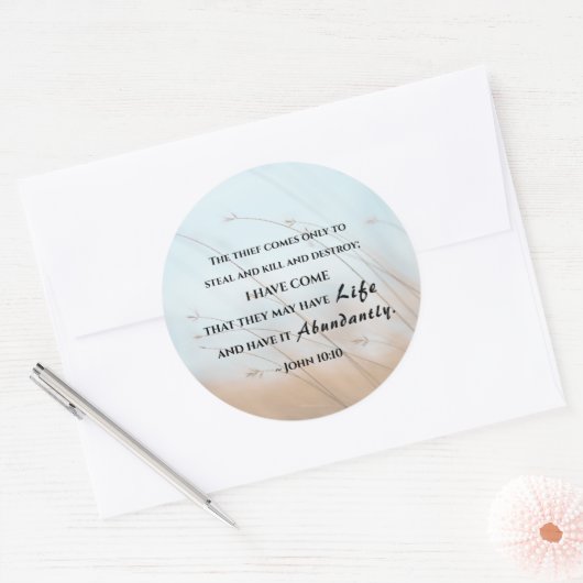 ヨハネ10:10わたしが来彼らは命を持つだろう ラウンドシール (封筒)