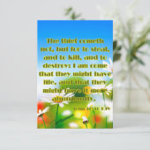 ヨハネ10:10 KJVバイブル聖なる書物、 経典Pic Greeting カード (スタンド正面)