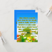 ヨハネ10:10 KJVバイブル聖なる書物、 経典Pic Greeting カード (正面/裏面インサイチュ)