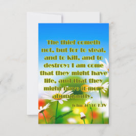 ヨハネ10:10 KJVバイブル聖なる書物、 経典Pic Greeting カード