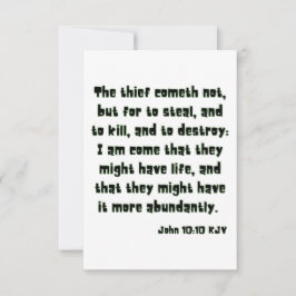 ヨハネ10:10 KJV聖書の聖なる書物、 経典挨拶 カード