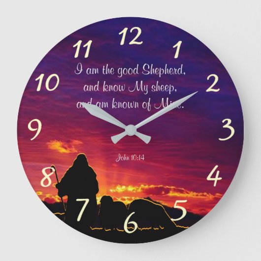 ヨハネ10:14 ラージ壁時計 (正面)