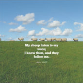 ヨハネ10:27，羊 シール (正面)