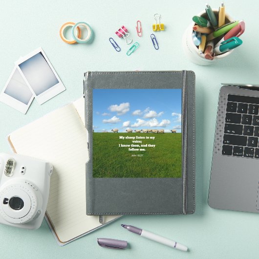 ヨハネ10:27，羊 シール (iPadカバー)