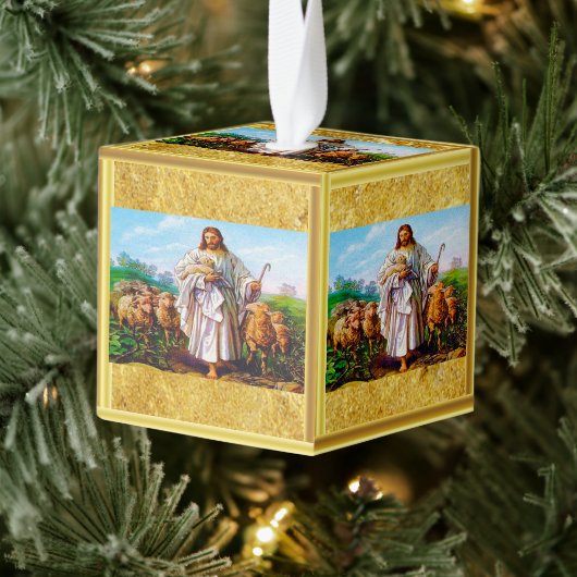 ヨハネ10:7-21わたしは良き羊飼いだ キューブオーナメント (ツリー)