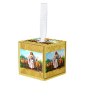 ヨハネ10:7-21わたしは良き羊飼いだ キューブオーナメント (正面アングル)