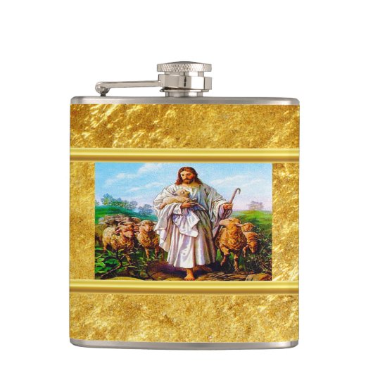 ヨハネ10:7-21わたしは良き羊飼いだ フラスク (正面)