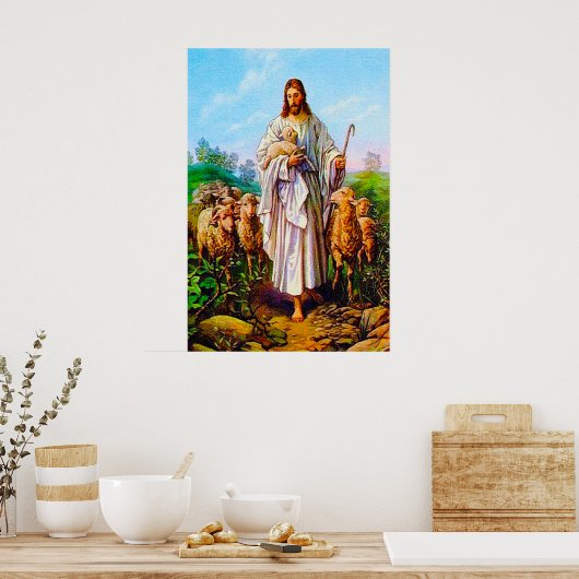 ヨハネ10:7-21わたしは良き羊飼いだ ポスター (キッチン)