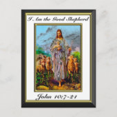 ヨハネ10:7-21わたしは良き羊飼いの白い枠である ポストカード (正面)