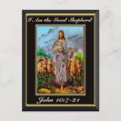 ヨハネ10:7-21わたしは良き羊飼いの黒枠である ポストカード (正面)