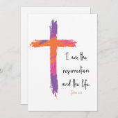 ヨハネ11:25イースターのグリーティングカード シーズンカード (正面/裏面)