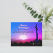 ヨハネ11:25私は復活、復活祭の日の出である シーズンポストカード (スタンド正面)