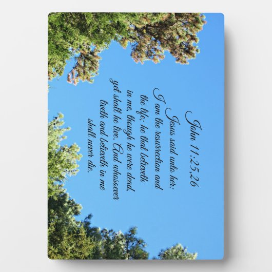 ヨハネ11:25,26イエスは彼女に言われた、 フォトプラーク (正面)