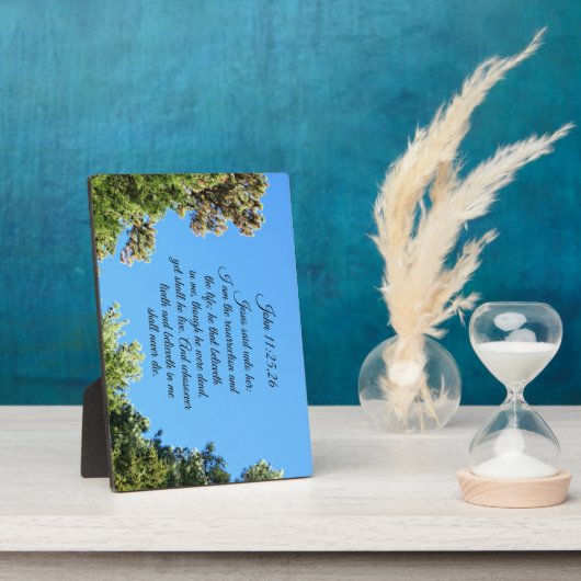 ヨハネ11:25,26イエスは彼女に言われた、 フォトプラーク (側面)