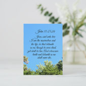 ヨハネ11:25,26イエスは彼女に言われた、 ポストカード (スタンド正面)