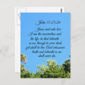 ヨハネ11:25,26イエスは彼女に言われた、 ポストカード (正面/裏面)