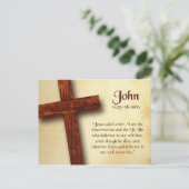 ヨハネ11 25-26聖書引用文はがき ポストカード (スタンド正面)