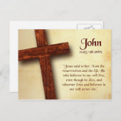 ヨハネ11 25-26聖書引用文はがき ポストカード (正面/裏面)