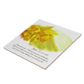 ヨハネ11:25-26、イースター、春黄色の水仙 タイル (側面)